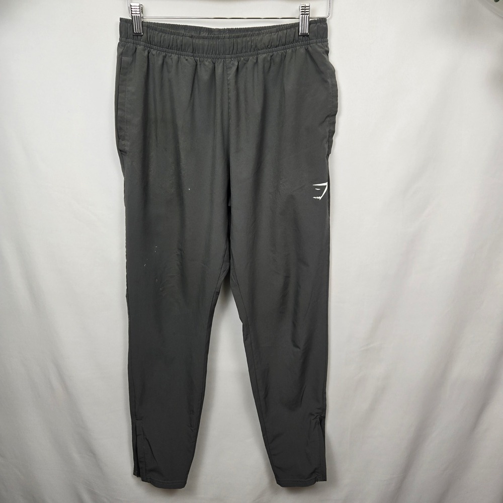 Gymshark Arrival Woven Joggers Gray Mens Small A2A1N Ankle Zip Athletic Pants